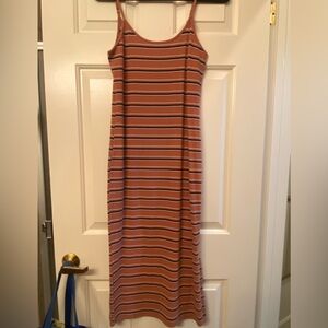 Wild Fable Striped Midi Dress - Pinkish Tan, blue, black, White